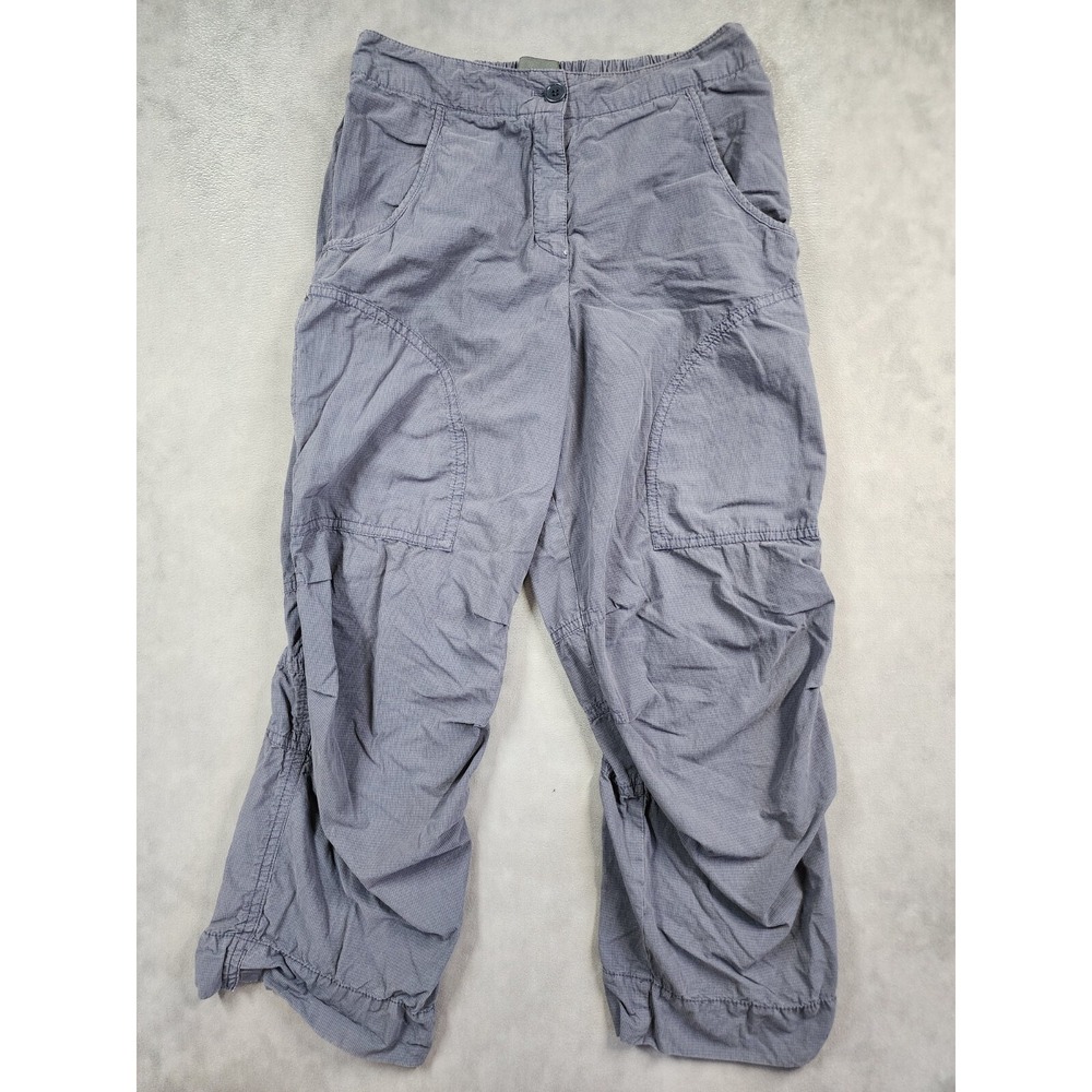 Oska Pants Women's 1 Small Regular Blue Elastic Waist Cropped Outdoor Lagenlook